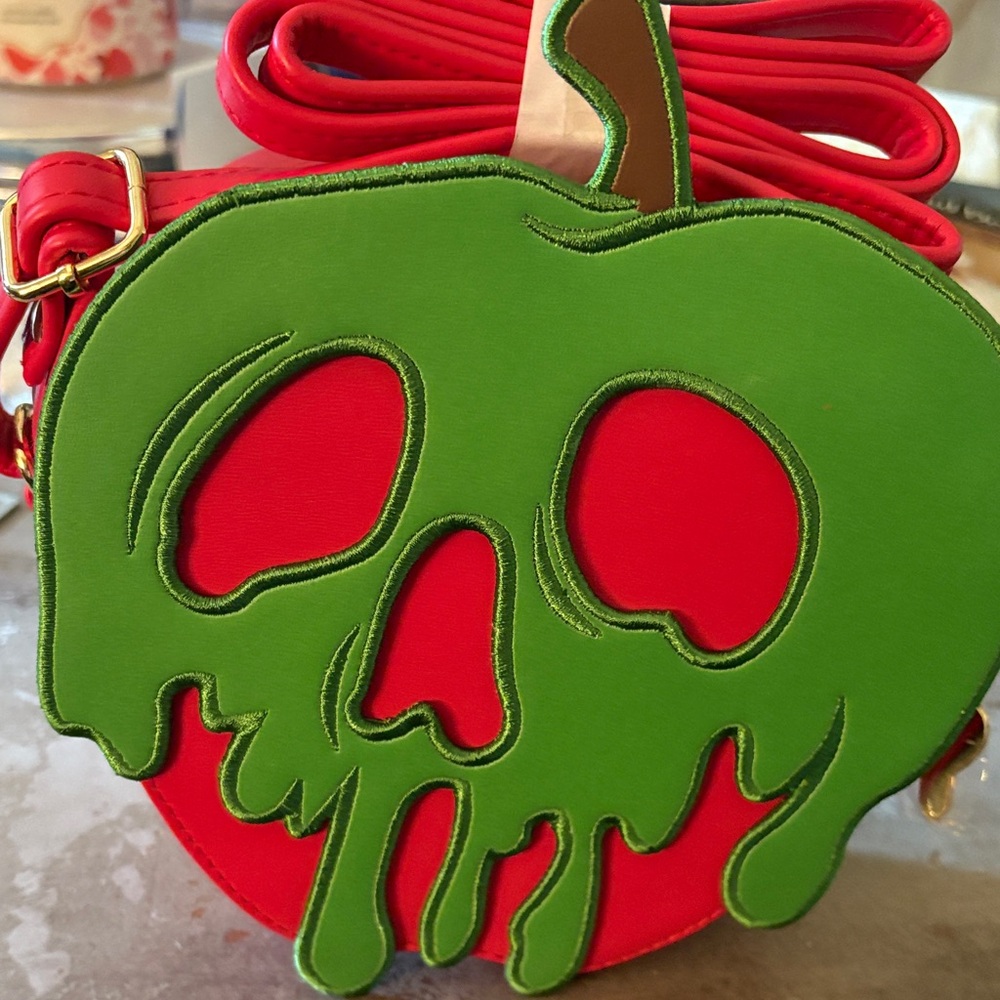 Green and Red Skull Apple Crossbody Bag
